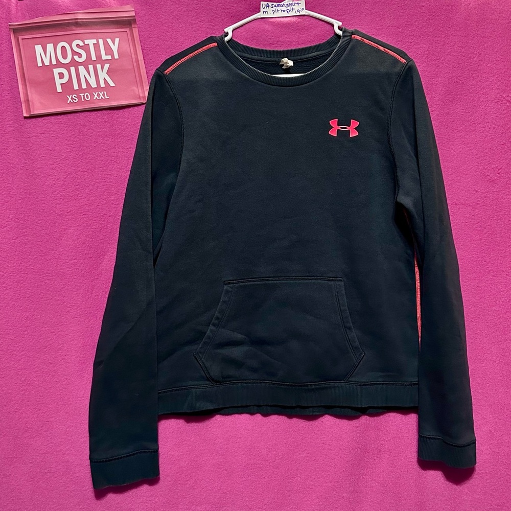 Under Armour Black Hoodie with Neon Pink Emblem